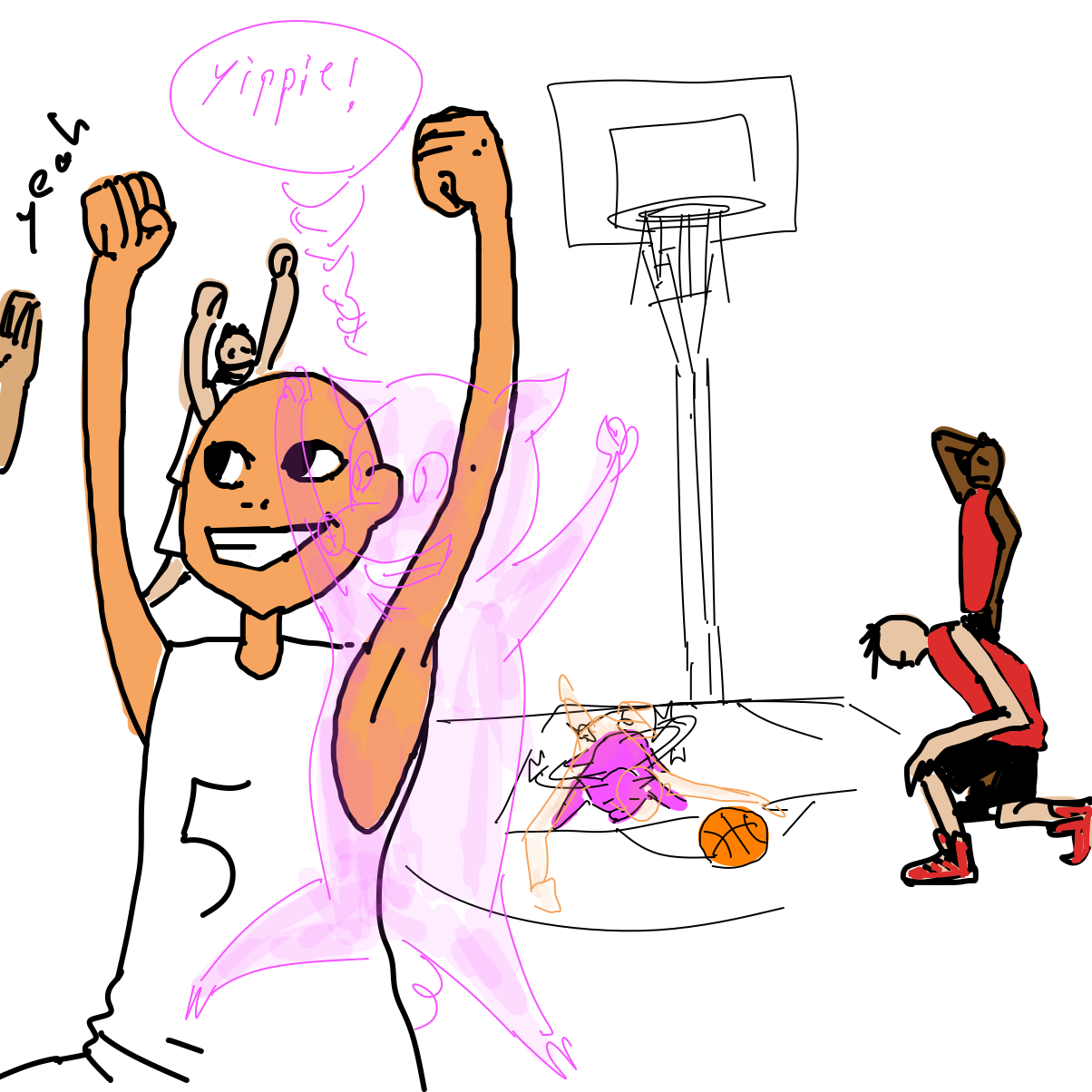 Is the pig from the other team? How did it end up there? - Online Drawing Game Comic Strip Panel by Scribbledabble