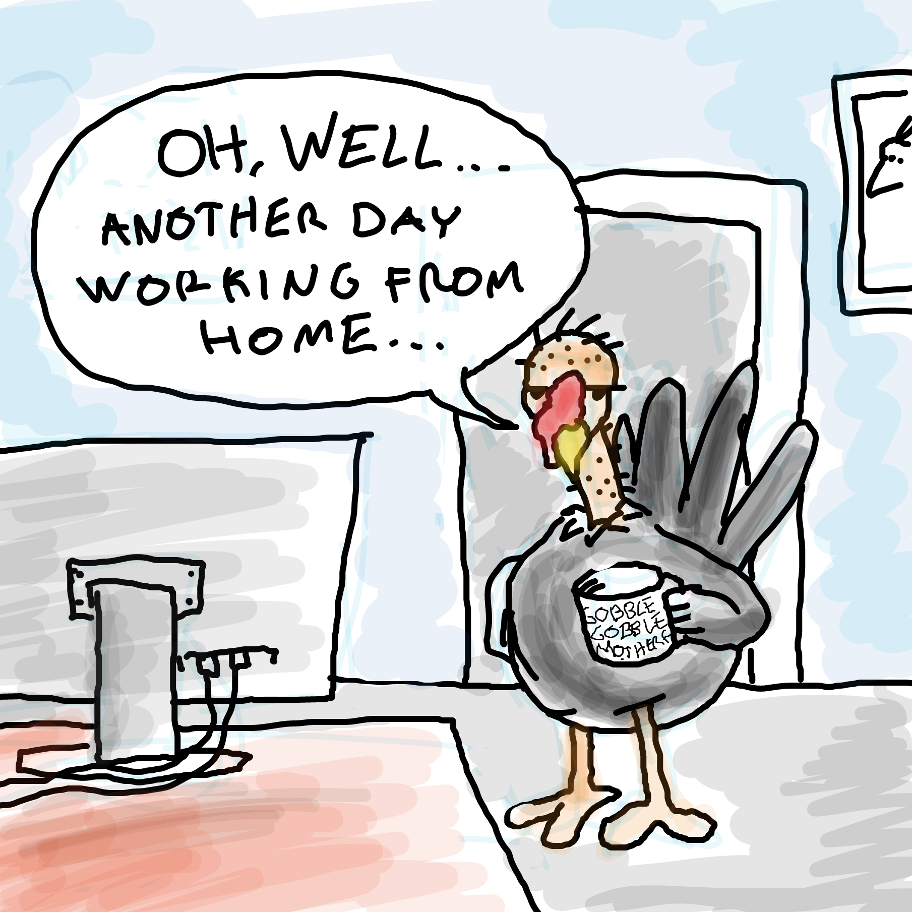 Drawing in Home office by Sabandija