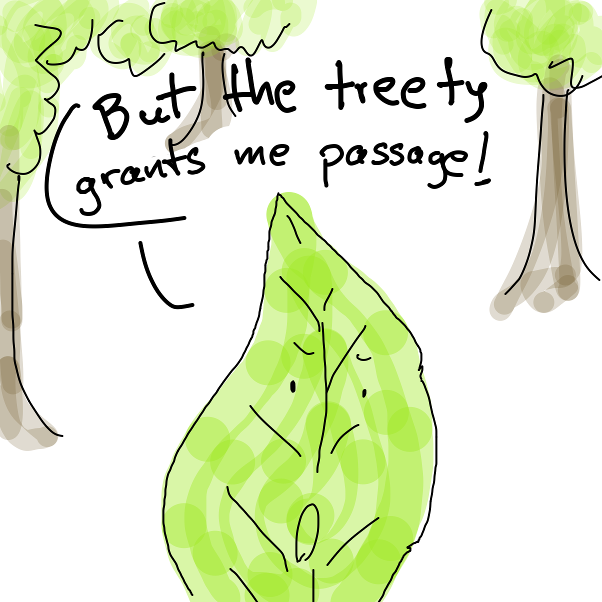 Drawing in leaf by Scribbledabble