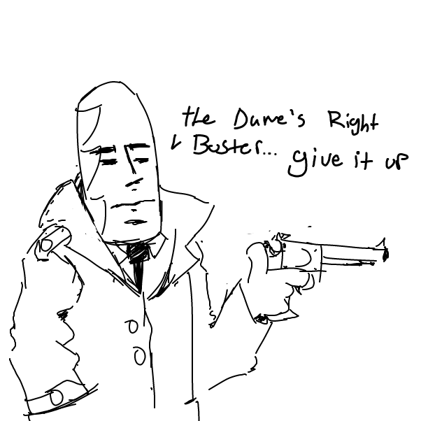 Private eye baguette enters the scene, attempting to thwart french toast's vile plans - Online Drawing Game Comic Strip Panel by Claudio