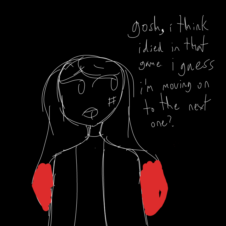 After dying in Beat Saber, our main character will move on to the next game. - Online Drawing Game Comic Strip Panel by a_plantnamedbasil