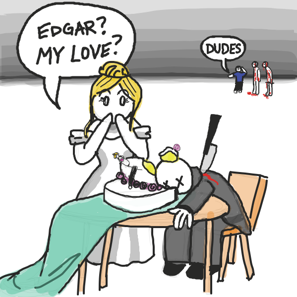 Looks like someone murdered the groom ...  - Online Drawing Game Comic Strip Panel by Simply_Kali