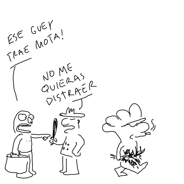 Drawing in Estaba un día el santos en el oxxo by Sabandija