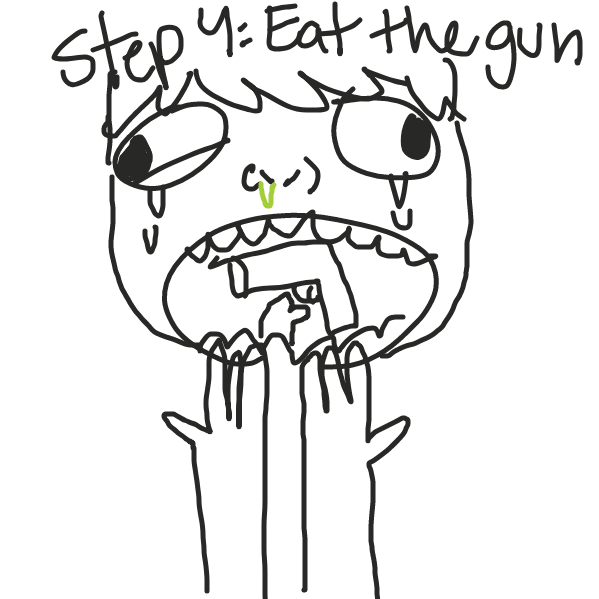eat the gun  - Online Drawing Game Comic Strip Panel by Star.skunk