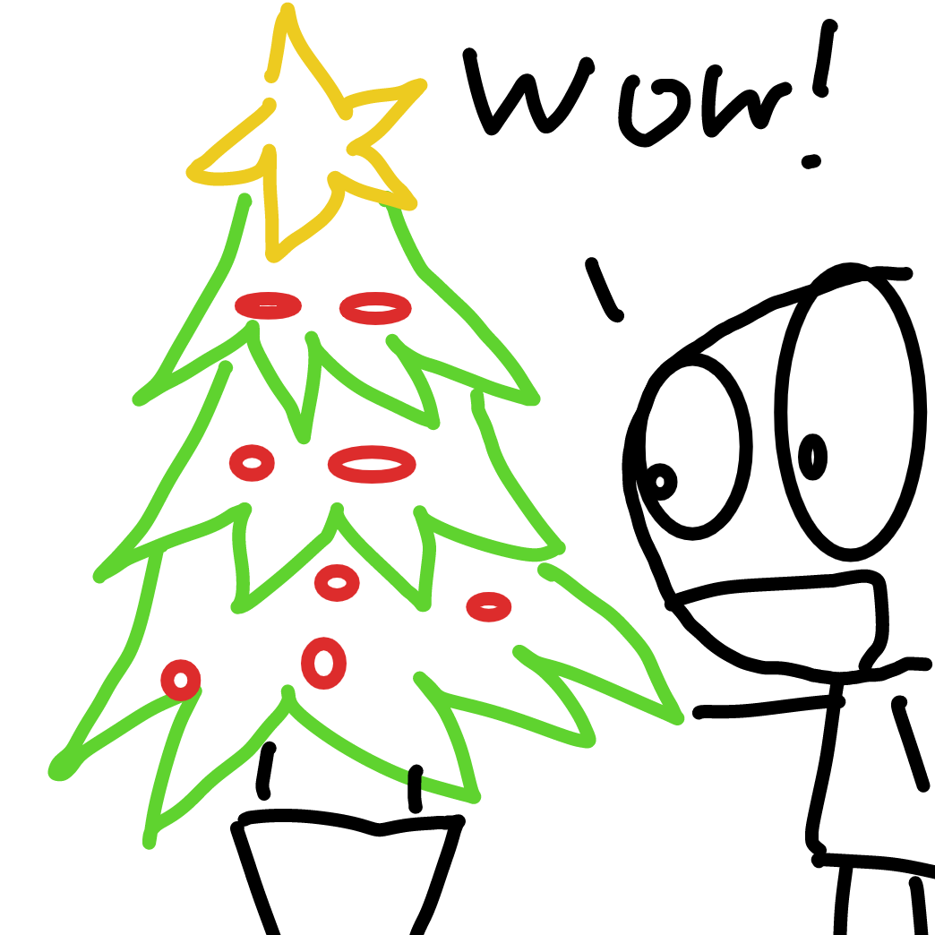 Drawing in Christmas tree by FrootJooce