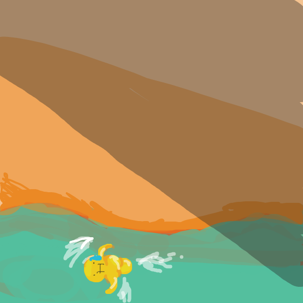 Suddenly a giant, looming shadow appears creeping toward the little, yellow, guy. He looks up, and sees... - Online Drawing Game Comic Strip Panel by lukebuzzkill
