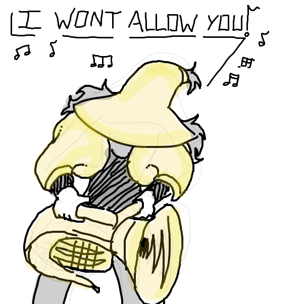 Drawing in I put a tuba on my head by Toxical