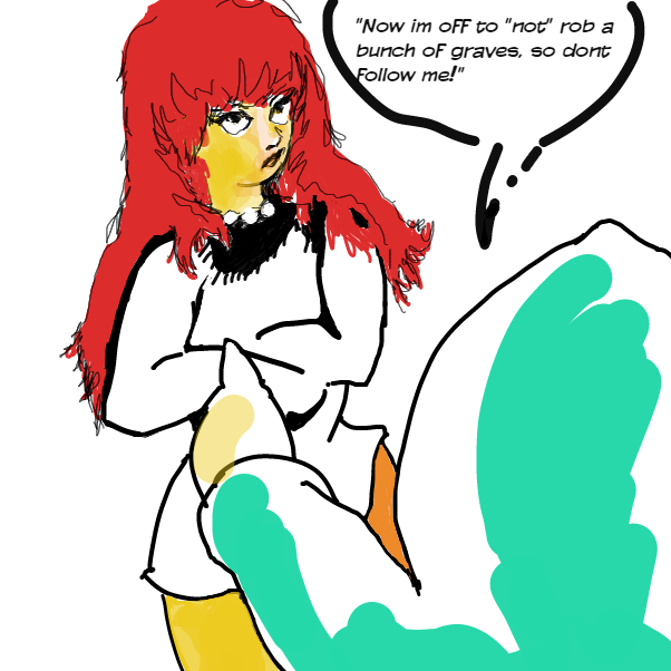 shes off to her average tuesday hobby - Online Drawing Game Comic Strip Panel by Davidguyette