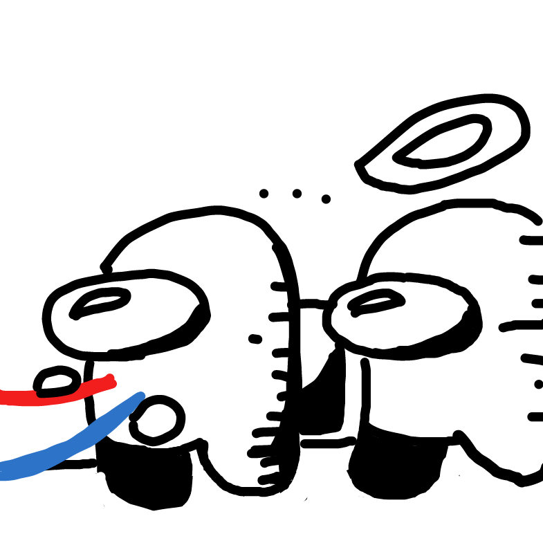 The imposter is walking up to the crewmate; crewmate doing tasks in electrical - Online Drawing Game Comic Strip Panel by thescribblekitten