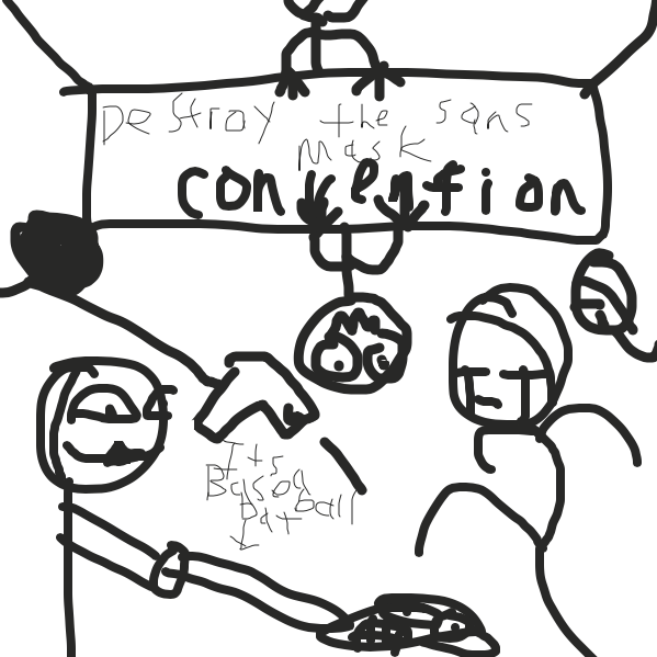 Drawing in Mask convention  by Drawception guy