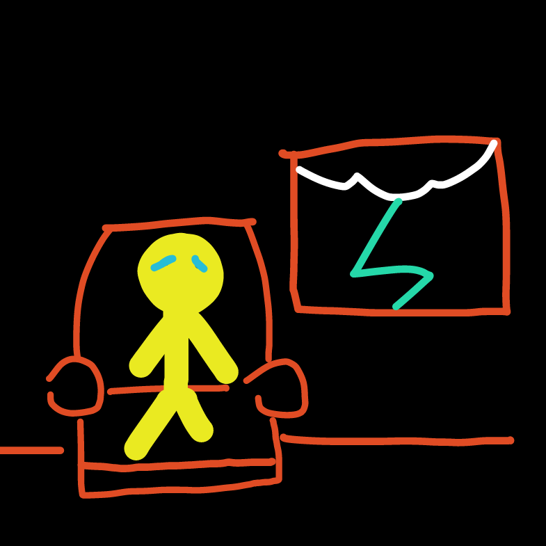 he's just sitting inside. - Online Drawing Game Comic Strip Panel by thescribblekitten