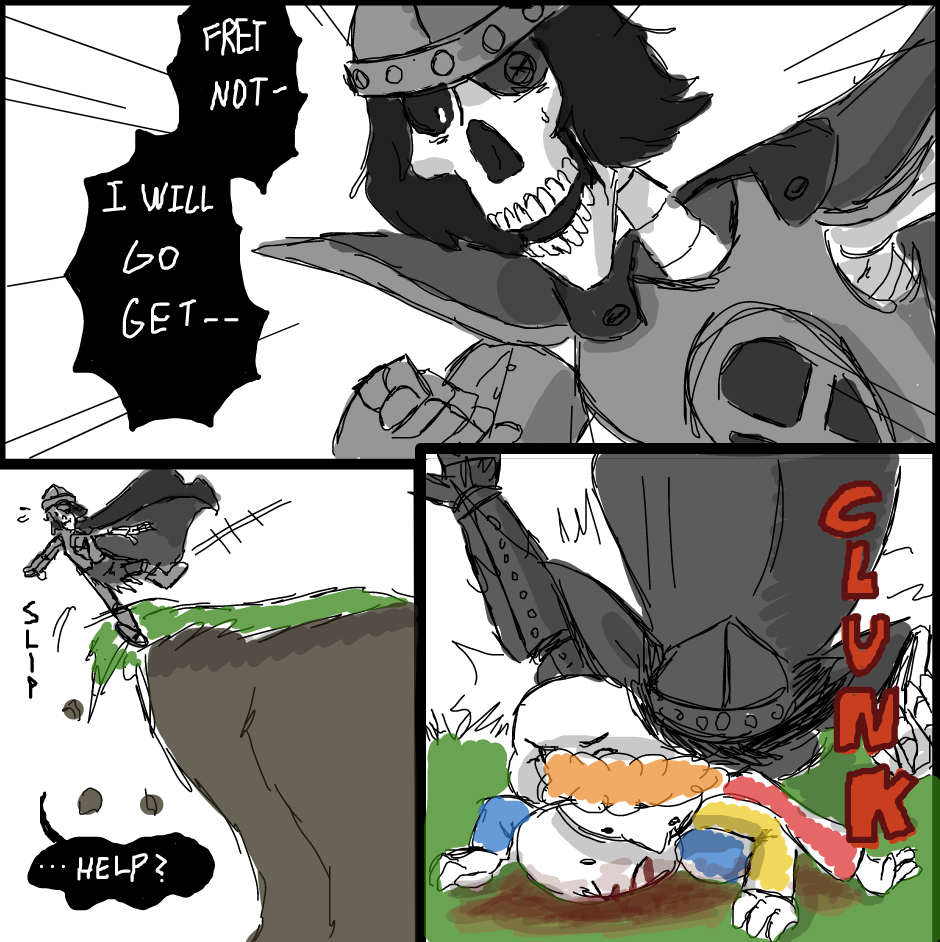 Sorry it didn't go backwards as planned, but at least the pile of bodies is funny. - Online Drawing Game Comic Strip Panel by ⚰