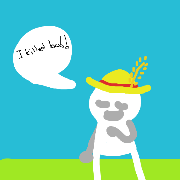 Looks like Farmer Dan killed Bob! - Online Drawing Game Comic Strip Panel by garfeldthecat