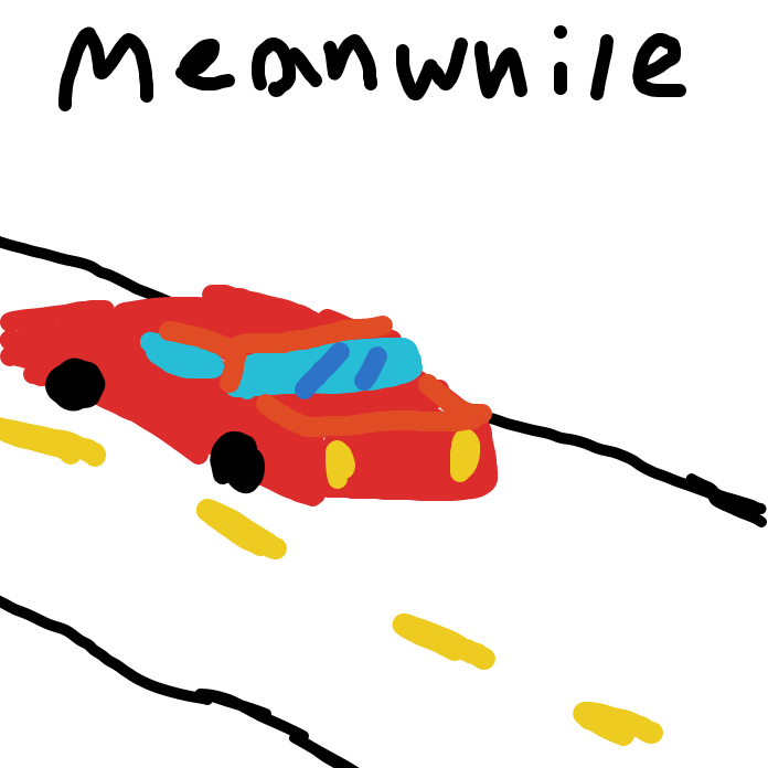 It's a car on the highway - Online Drawing Game Comic Strip Panel by AMetalChair
