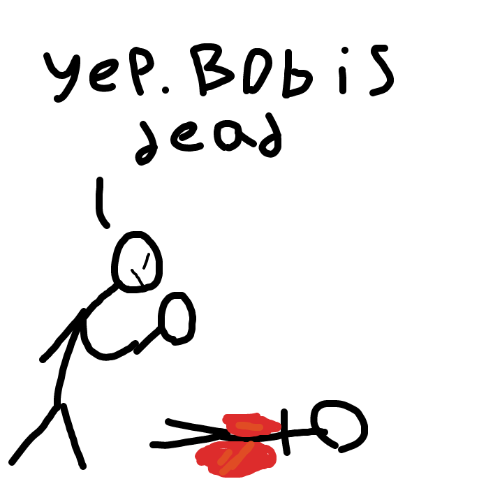 Bob is ded - Online Drawing Game Comic Strip Panel by AMetalChair