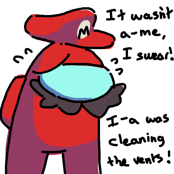 youre only making yourself seem more sus, mario - Online Drawing Game Comic Strip Panel by EakiTurtle