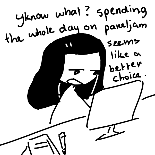 Drawing in Debra's Schoolwork by EakiTurtle