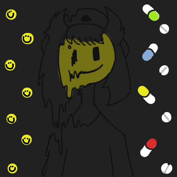 Drawing in Happy Pills by Toxical