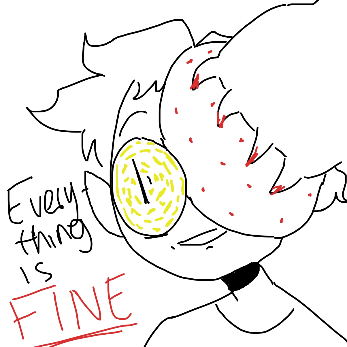 Totally fine - Online Drawing Game Comic Strip Panel by GhostgoesBrr