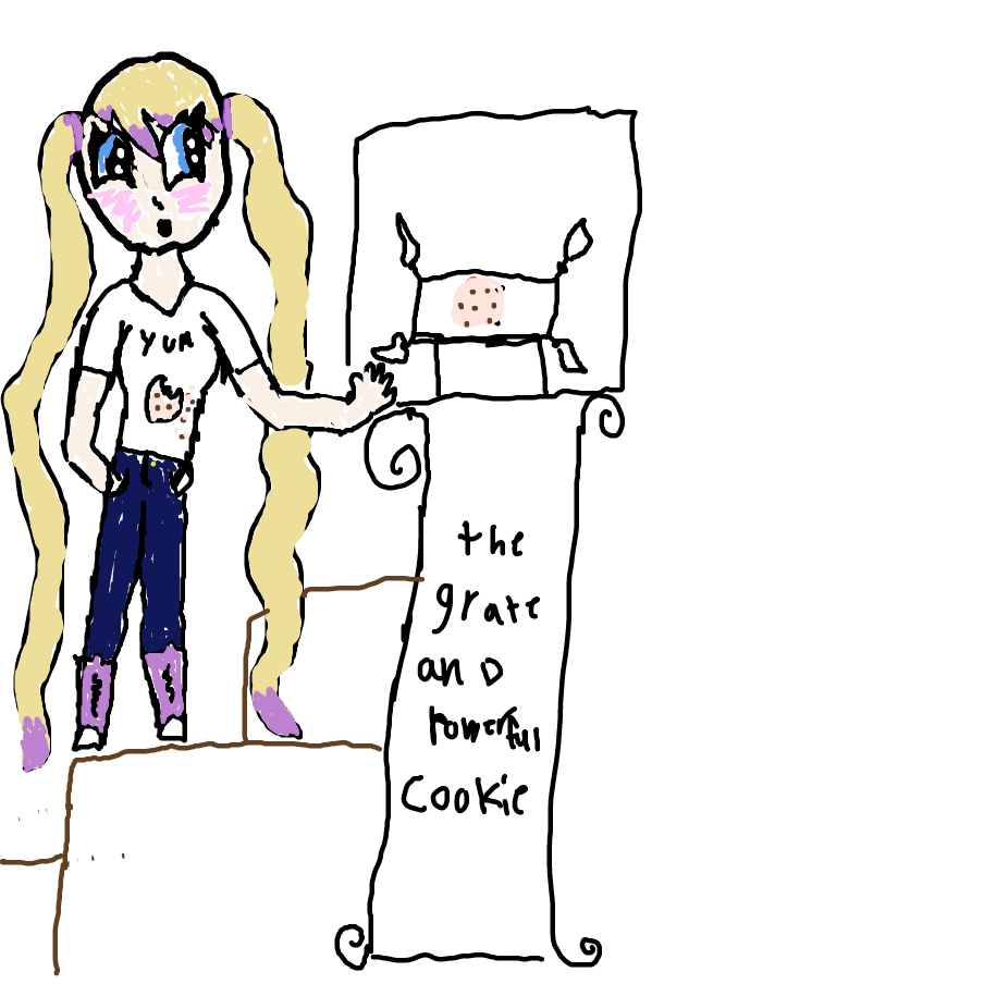 Drawing in cookies by kitten