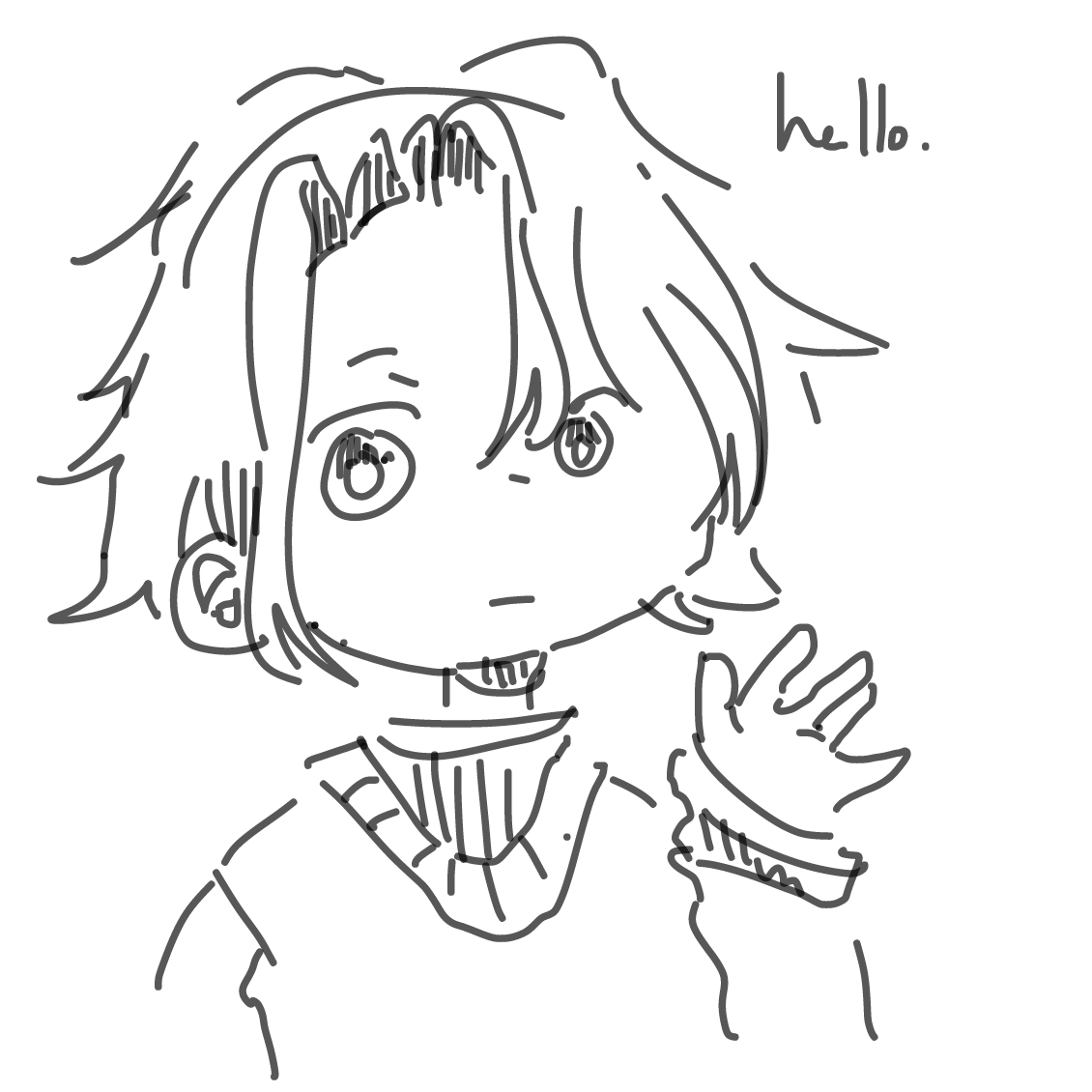 Drawing in hello by cake