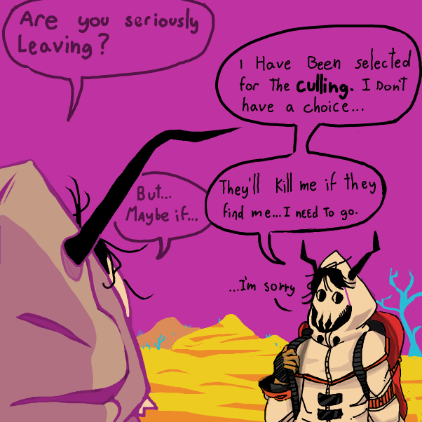 Cow wanderer - Online Drawing Game Comic Strip Panel by Mothbunita