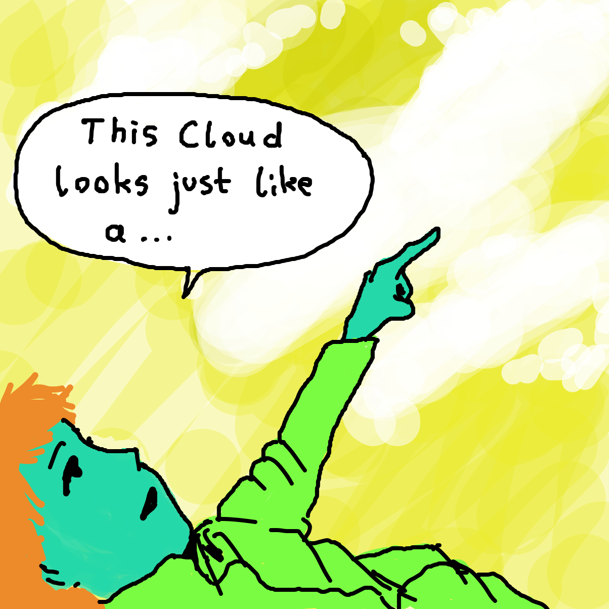 Wagstaff? Penguin with a hat? Dog fighting a swarm of bees? - Online Drawing Game Comic Strip Panel by Scribbledabble