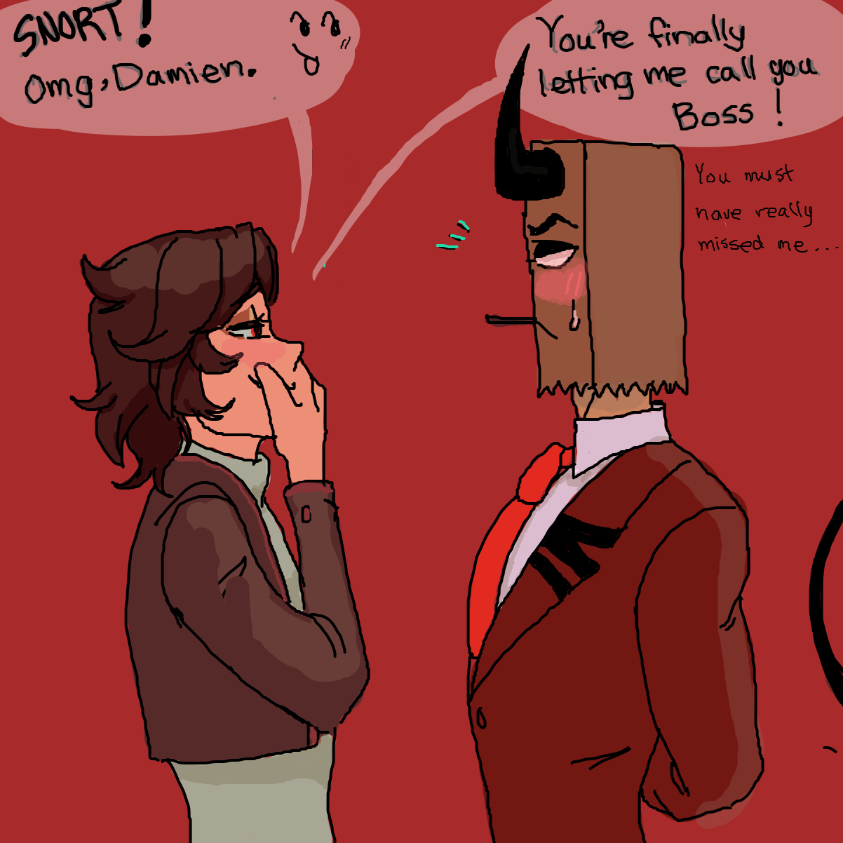 Something in my head told me to make it gayer, so I did. - Online Drawing Game Comic Strip Panel by Tea