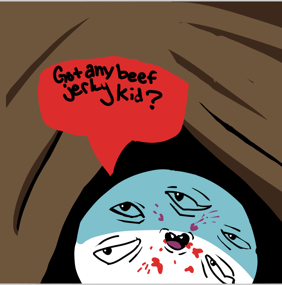 it wants beef jerky - Online Drawing Game Comic Strip Panel by Pizzalacroy