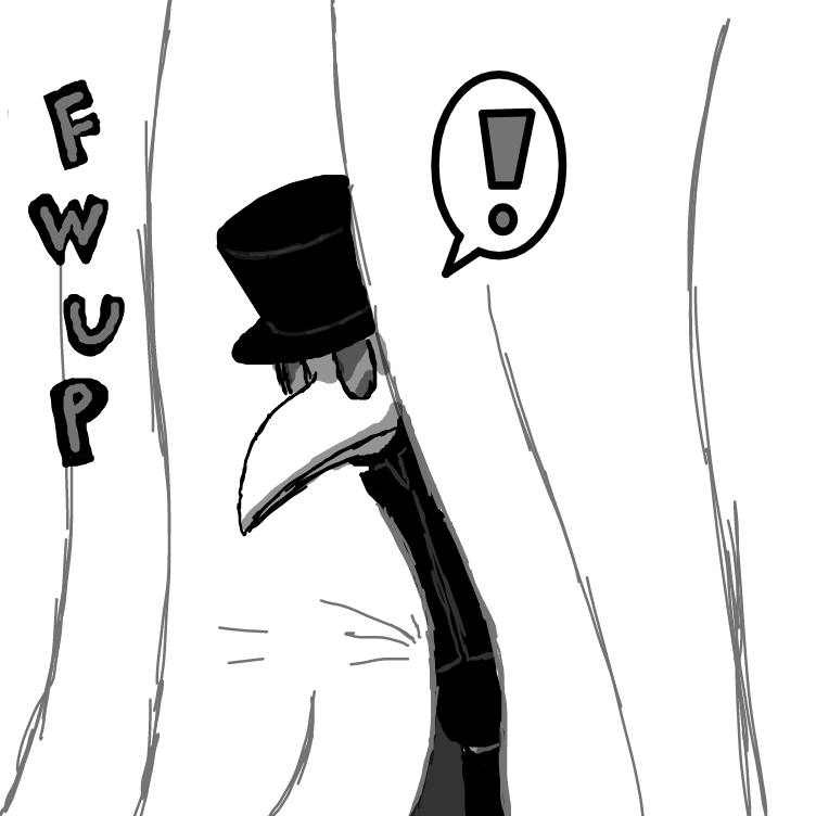 The first panel looked blank, so I made said white panel into a pair of curtains. - Online Drawing Game Comic Strip Panel by ⚰