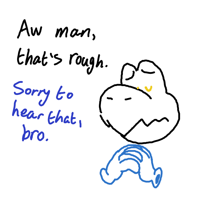 Aw damn, that's rough bro - Online Drawing Game Comic Strip Panel by ⚰