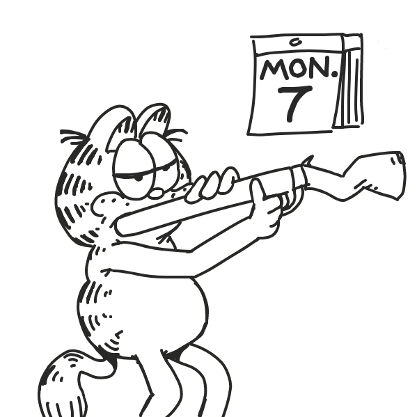 Mondays . . .  - Online Drawing Game Comic Strip Panel by Cake Emoji
