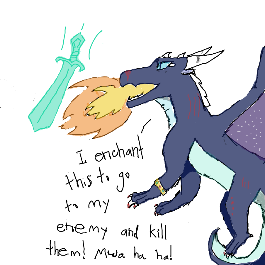 Drawing in dragon fight by DoodleBug