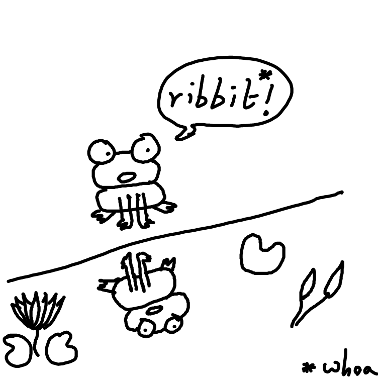 frog sees reflection - Online Drawing Game Comic Strip Panel by pseudoLudo