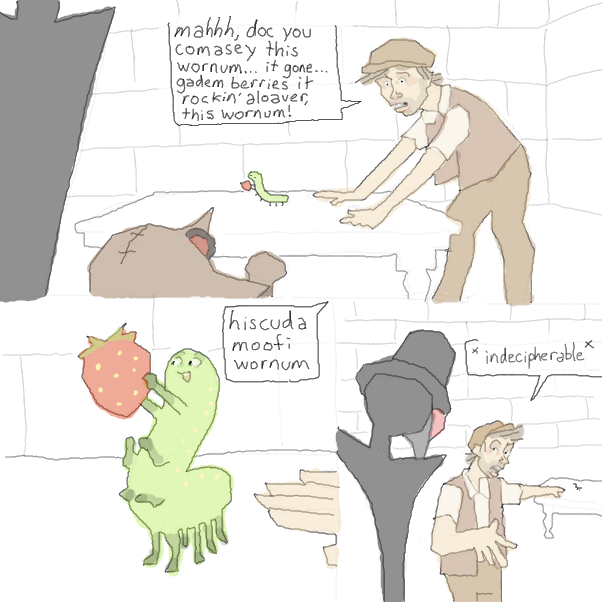 how are plaguebird and berdoc gon fix this?
and who actually needs help more, chepeasant or the wornum?
or the berry?
 - Online Drawing Game Comic Strip Panel by Chepley