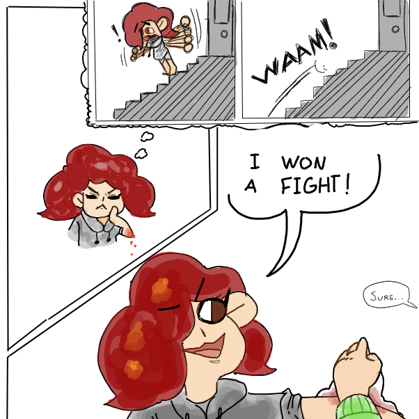 Abi trying to look tough - Online Drawing Game Comic Strip Panel by Mothbunita