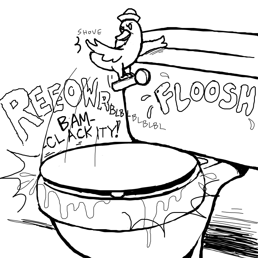 Drawing in Toilet Trouble by TFD