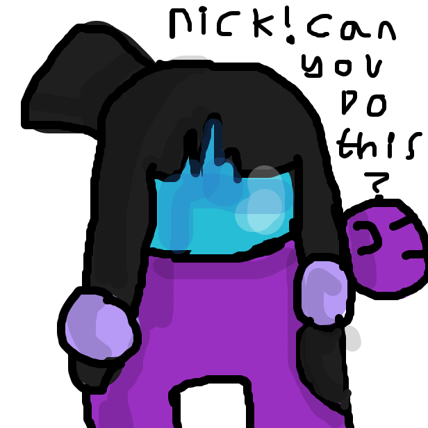 Drawing in Among us with video game characters by ChickenCheese