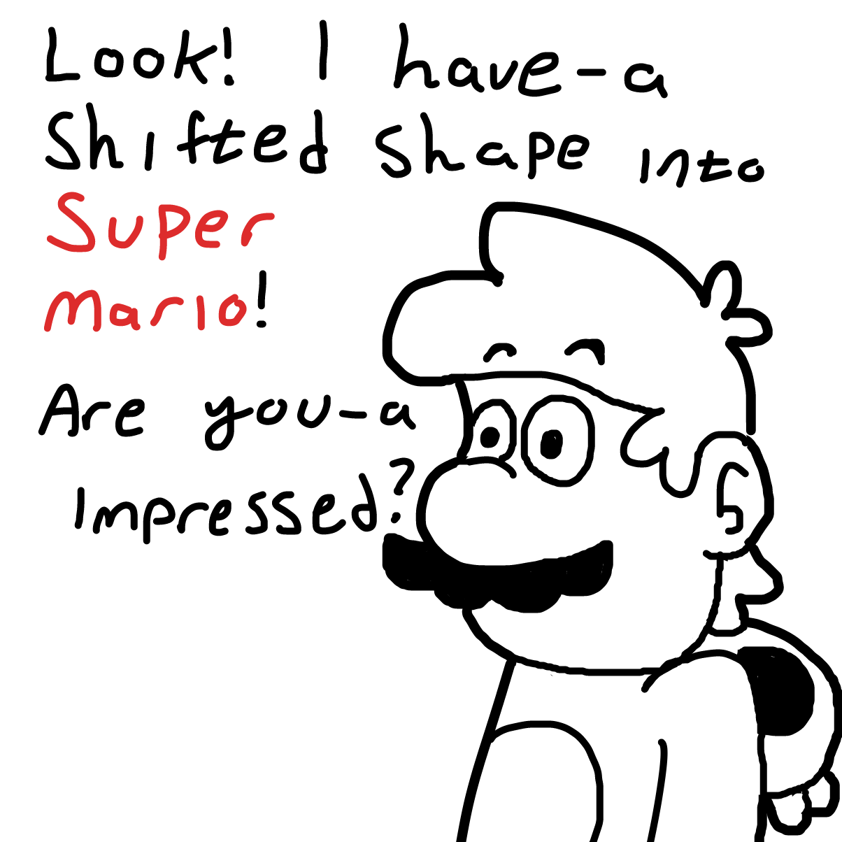 Whoa! Look-a at his shape-a shifting skills! Such an impressive thing a real tanuki can-a do! - Online Drawing Game Comic Strip Panel by CherryFlavored