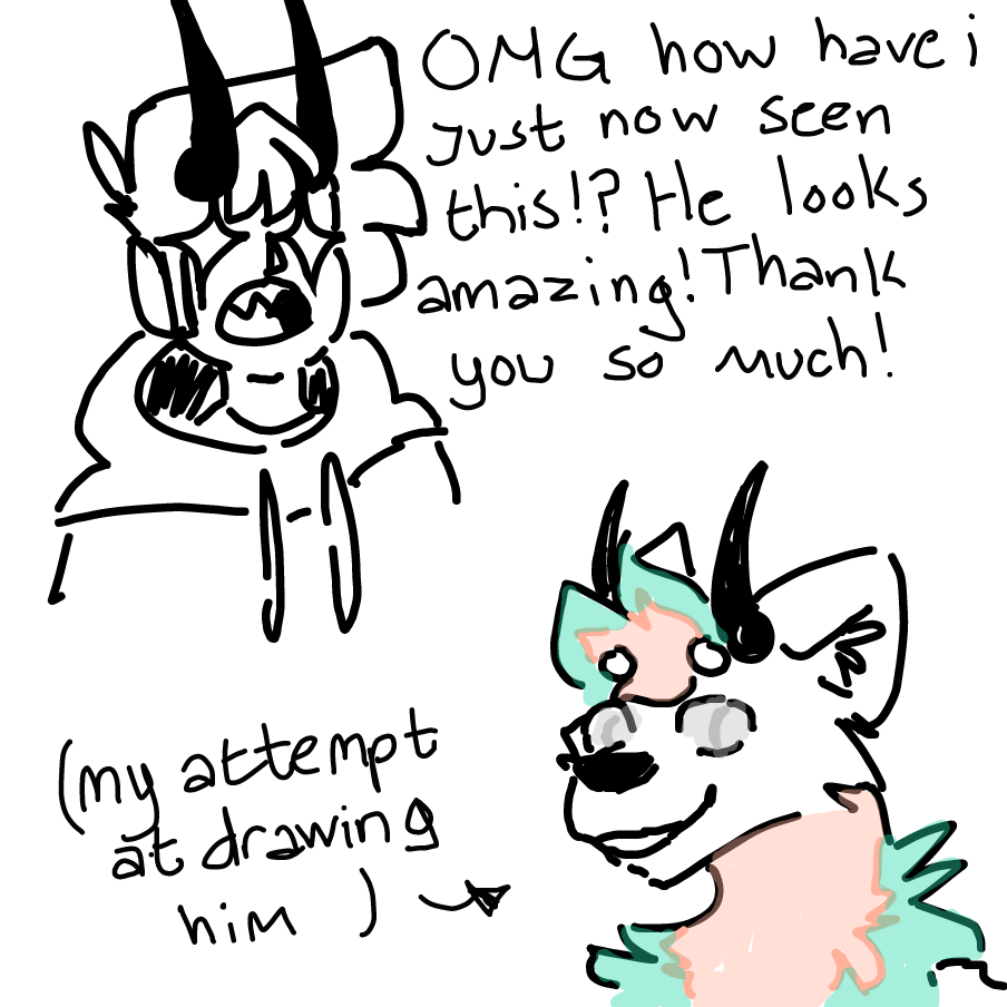 Drawing in wreck tangle as a wolf by wrecktangle