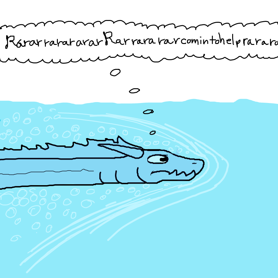 Drawing in sea serpent by TFD