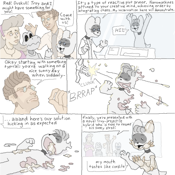 Respect for people who mouse-draw! 
I'd be stuck and have to relearn everything if I lost tablet.
 - Online Drawing Game Comic Strip Panel by Chepley