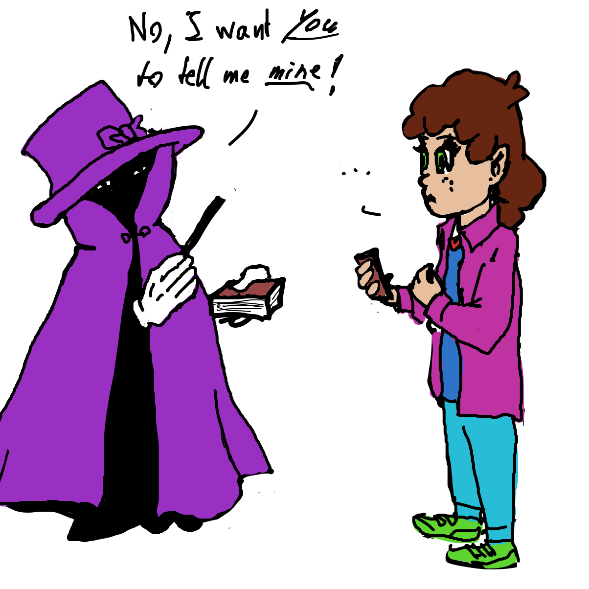 Is he serious? - Online Drawing Game Comic Strip Panel by Scribbledabble