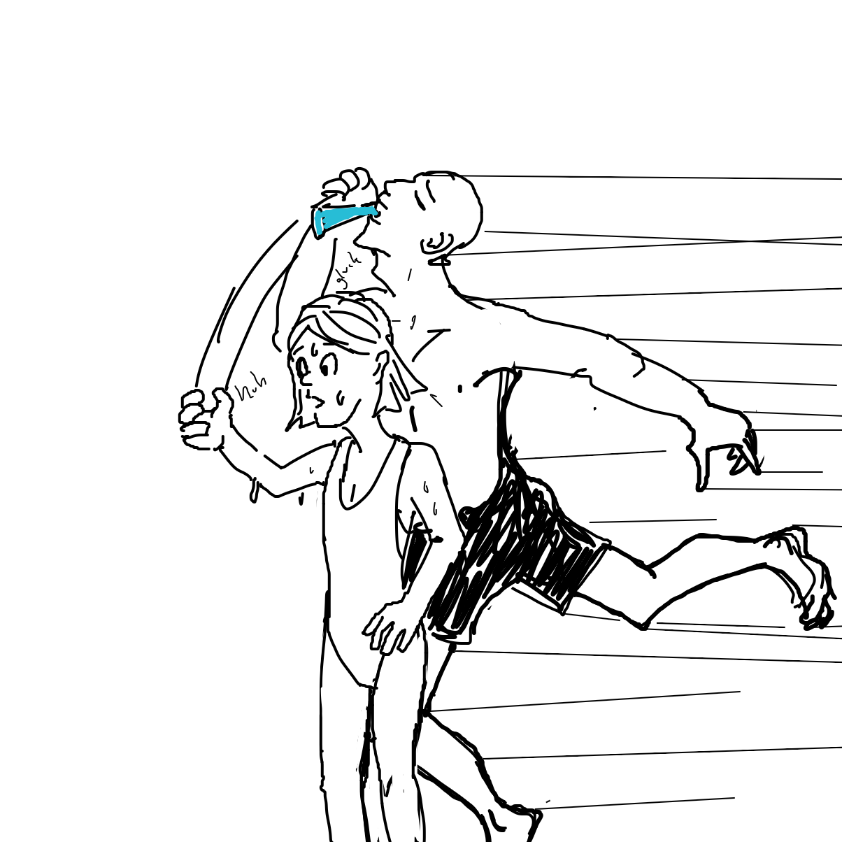 He was very thirsty - Online Drawing Game Comic Strip Panel by Scribbledabble