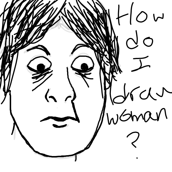 cant draw woman day sad - Online Drawing Game Comic Strip Panel by HelpMe