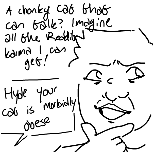 Drawing in cat ball face by DistantEggSong