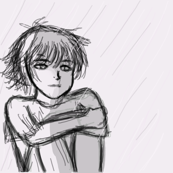 First panel in rainy day drawn in our free online drawing game