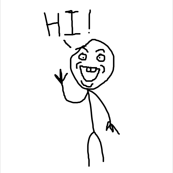 a man is saying hello. - Online Drawing Game Comic Strip Panel by artisticautistic