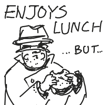 Will Blot finish his burger? - Online Drawing Game Comic Strip Panel by Potato Man