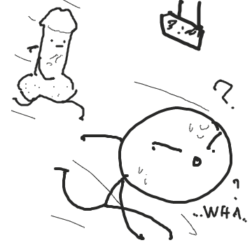 Where'd he come from? - Online Drawing Game Comic Strip Panel by Potato Man